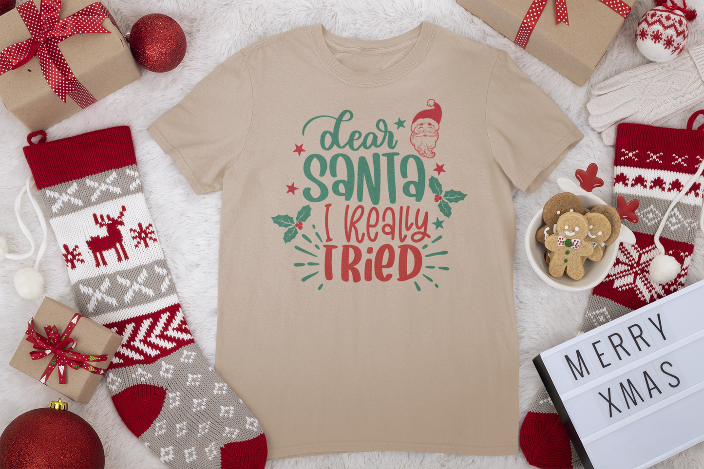 Dear Santa, I Really Tried Tee - Christmas Collection