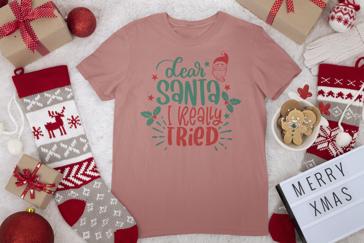 Dear Santa, I Really Tried Tee - Christmas Collection